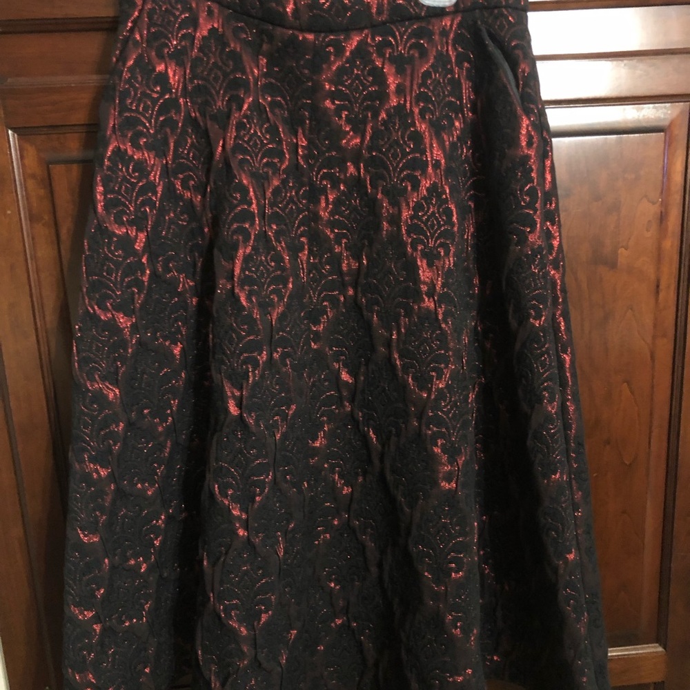 ASOS Red and Black Midi-Length Skirt